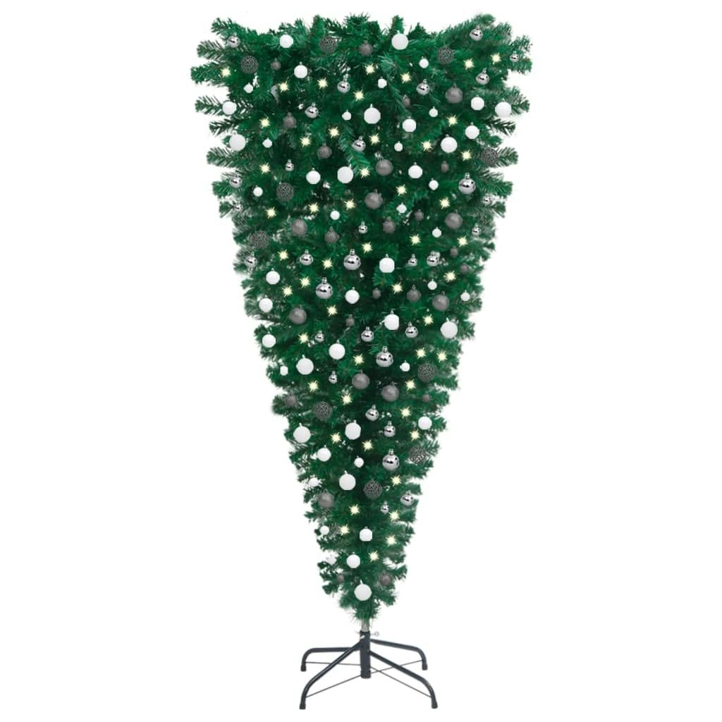 Upside-down Artificial Pre-lit Christmas Tree with Ball Set 240 cm 3078100