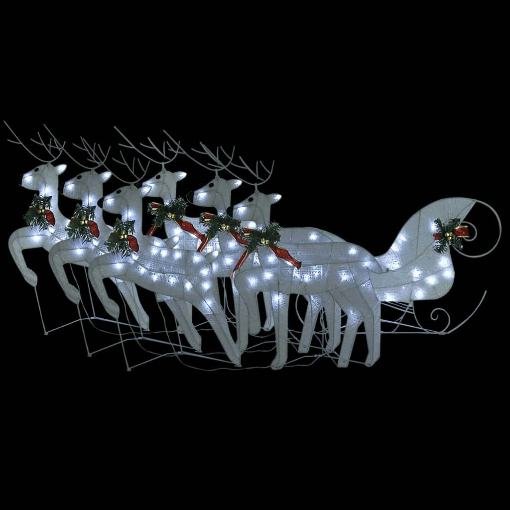 Reindeer & Sleigh Christmas Decoration 140 LEDs Outdoor White 3100432