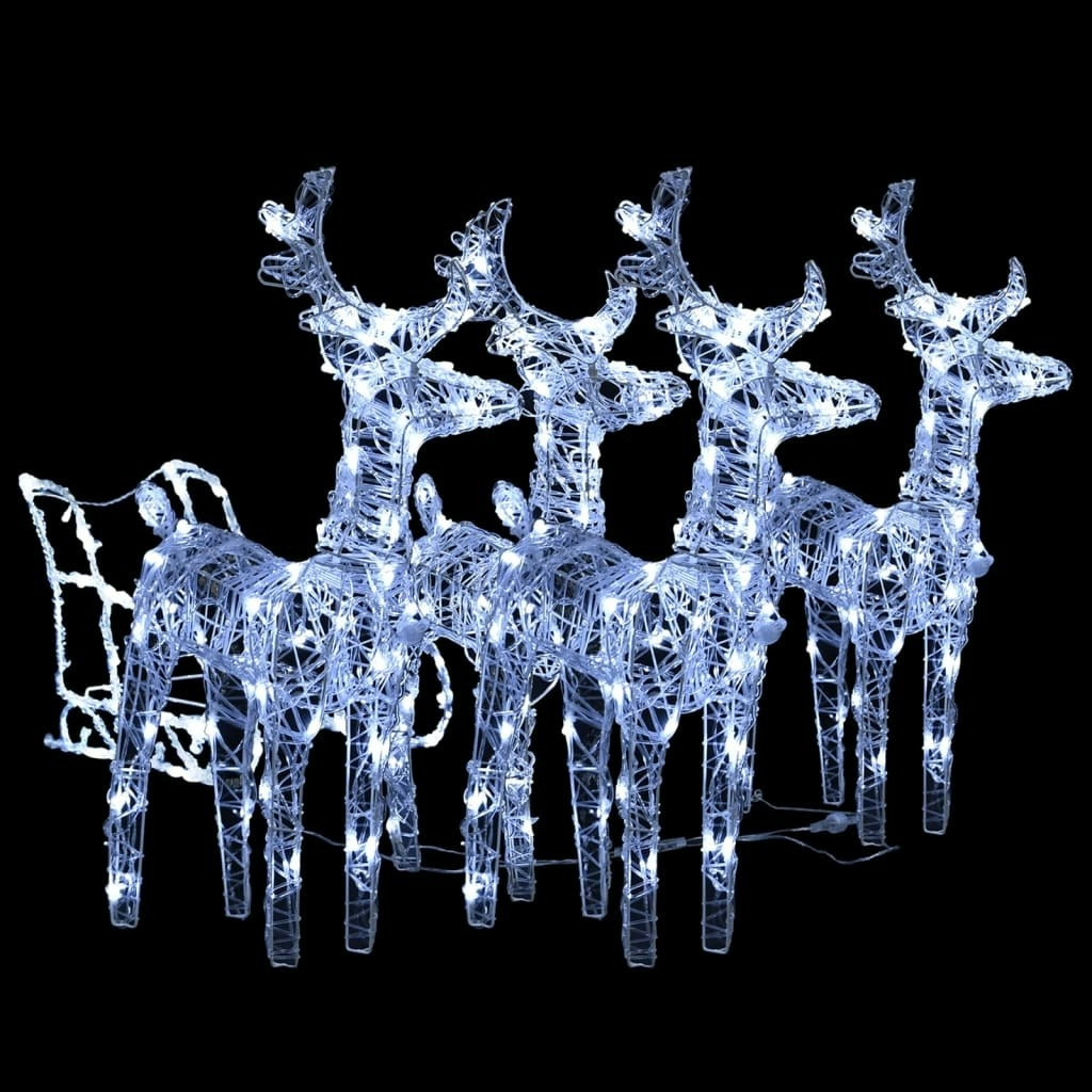 Reindeers & Sleigh Christmas Decoration 240 LEDs Acrylic 3100420