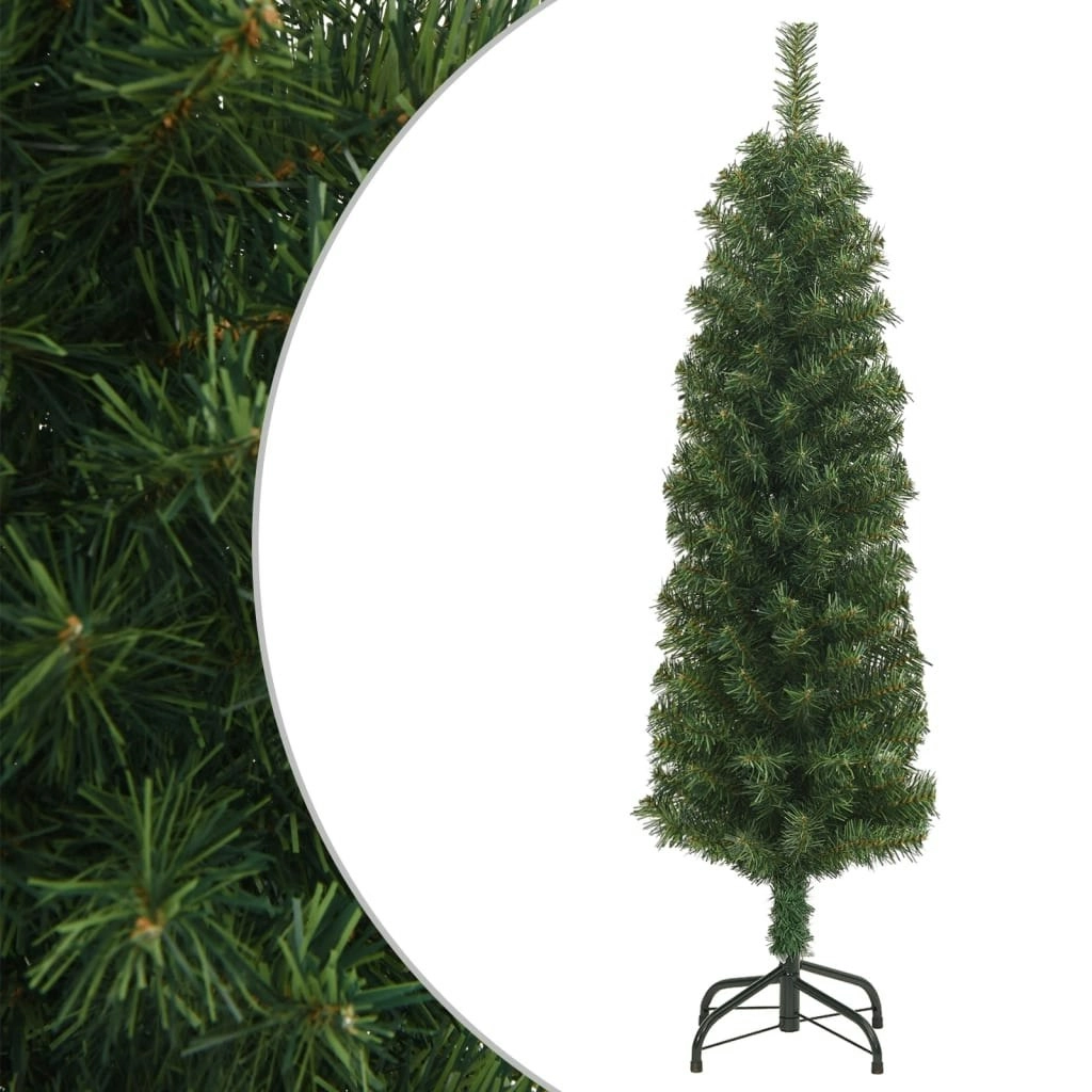 Slim Artificial Christmas Tree with Stand Green 150 cm PVC 320949