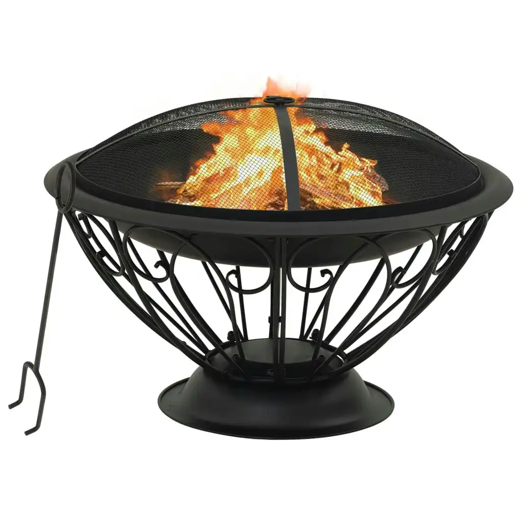 Fire Pit with Poker 75 cm XXL Steel 311895