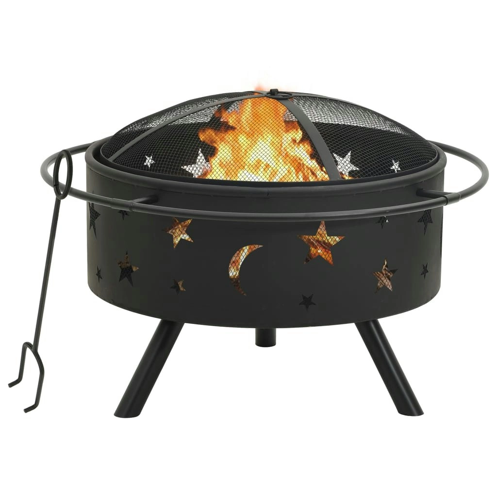 Fire Pit with Poker 76 cm XXL Steel 311892