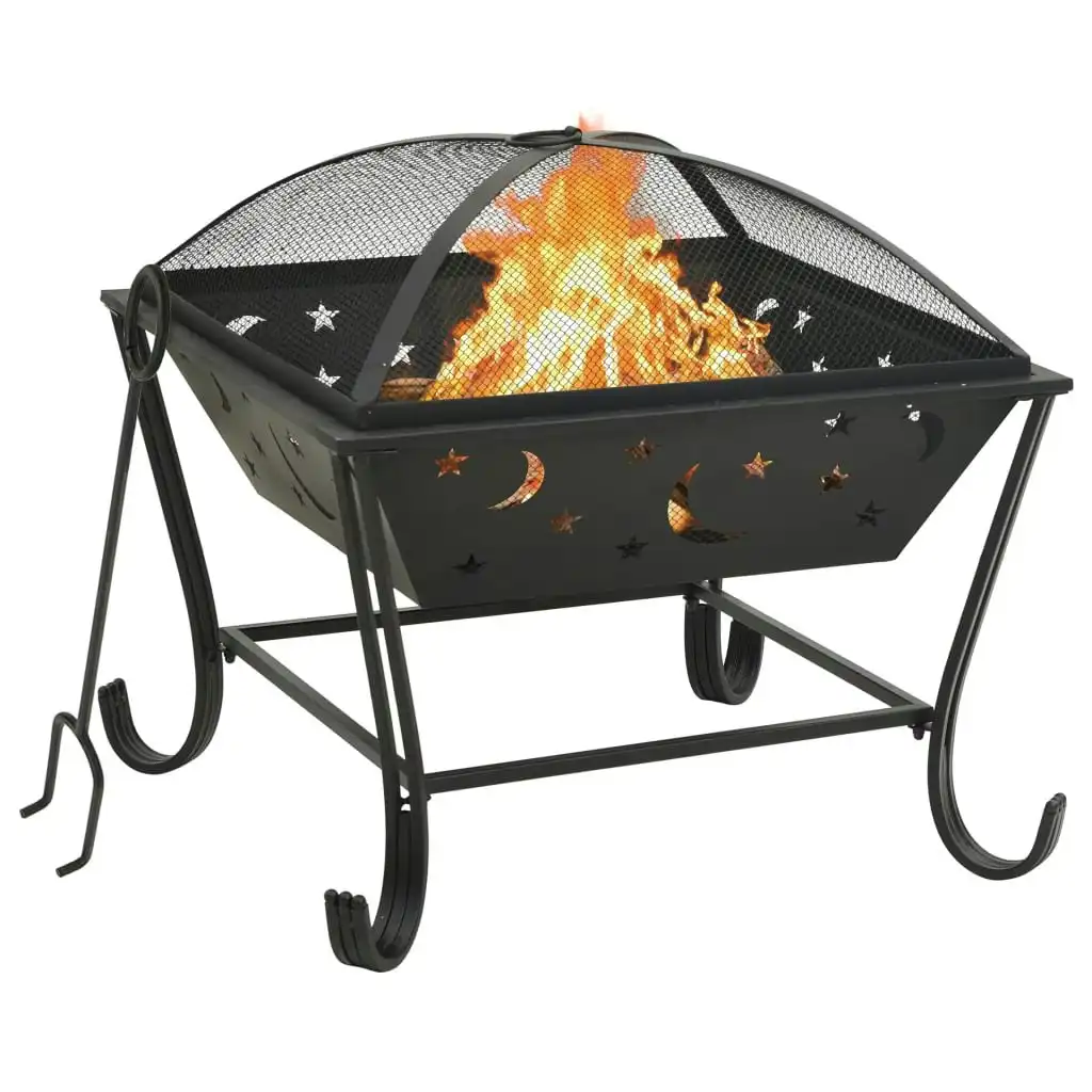 Fire Pit with Poker 62 cm XXL Steel 311893