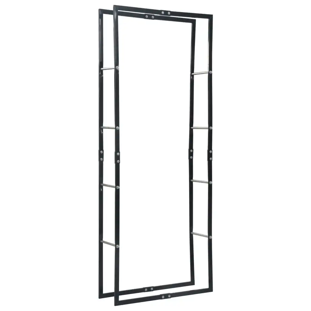 Firewood Rack Black 80x25x200 cm Steel 286285