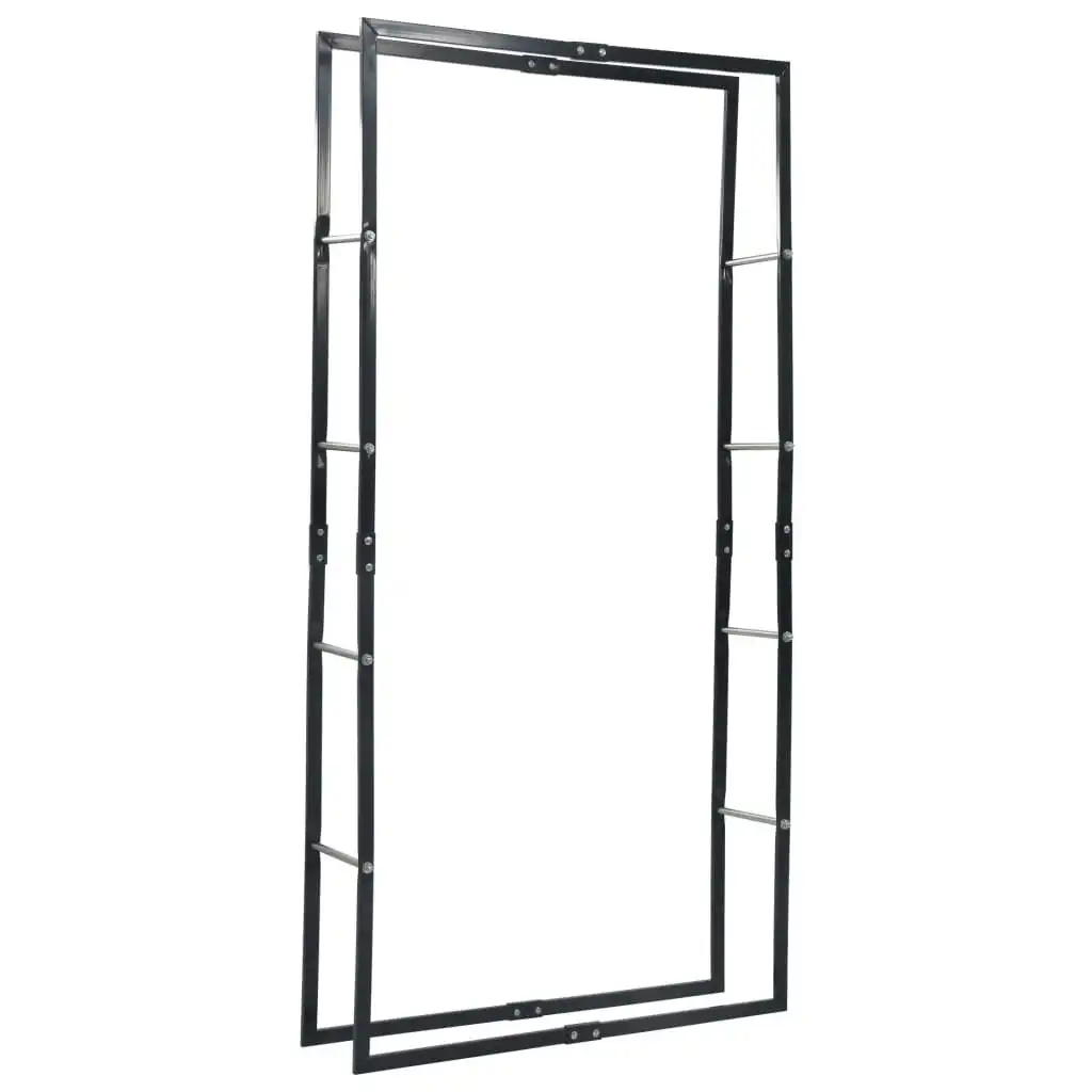 Firewood Rack Black 100x25x200 cm Steel 286286