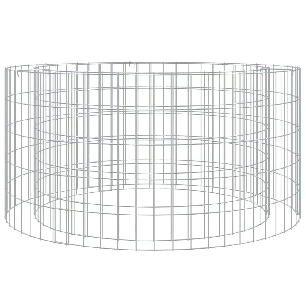 Gabion Fire Pit Ã˜ 100 cm Galvanised Iron 153560