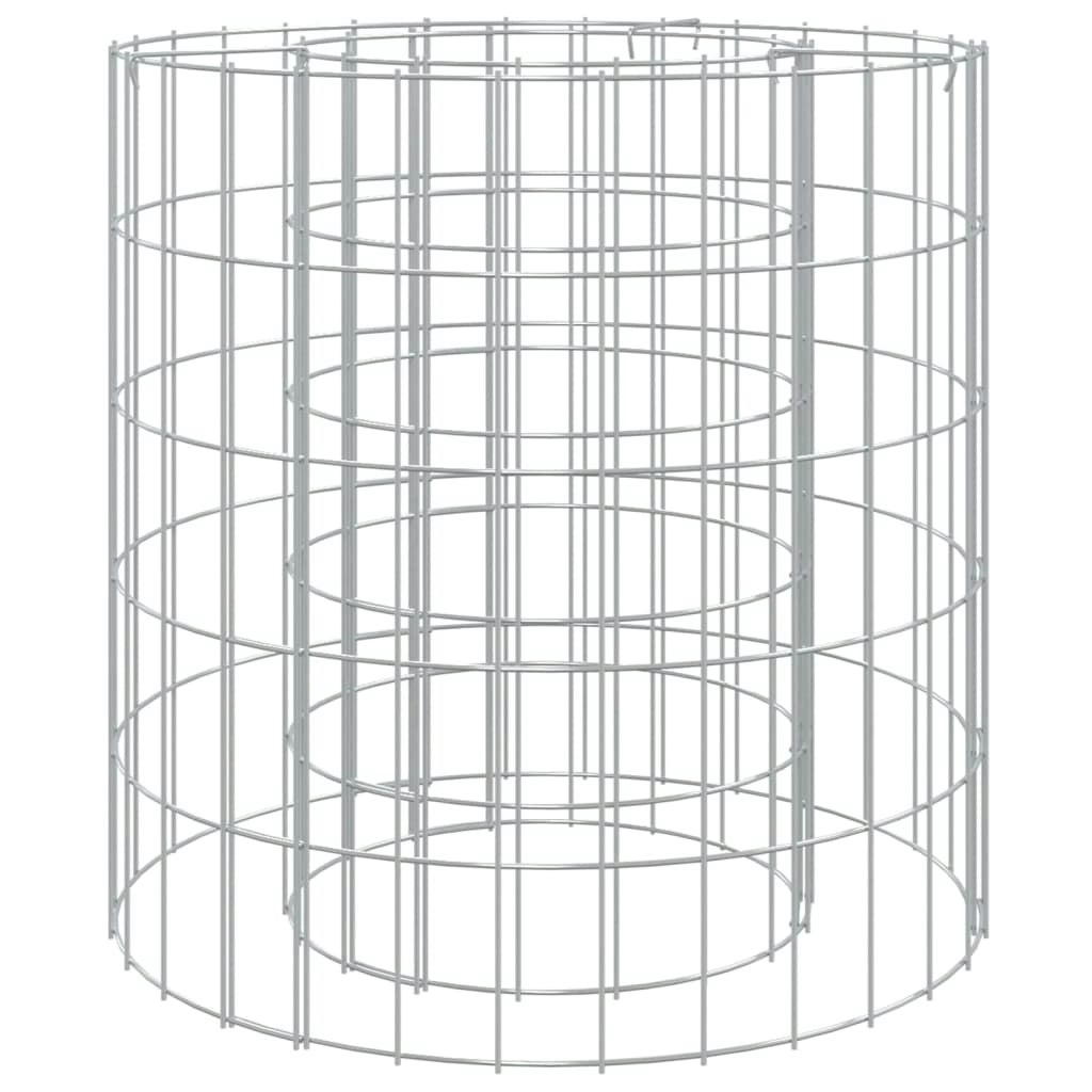 Gabion Fire Pit Ã˜ 50 cm Galvanised Iron 153558