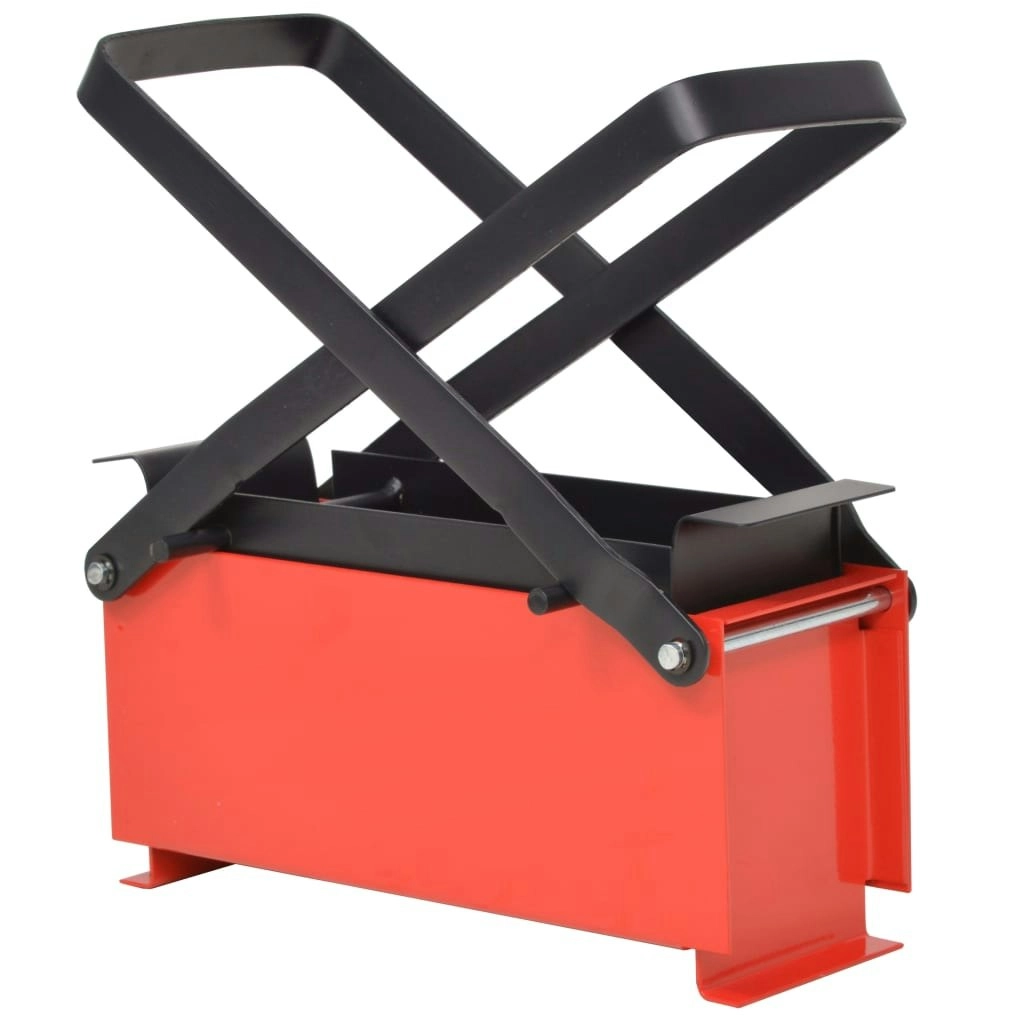 Paper Log Briquette Maker Steel 34x14x14 cm Black and Red 142921