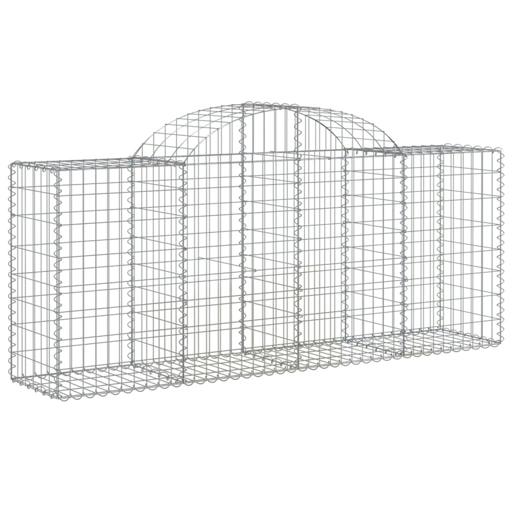 Arched Gabion Basket 200x50x80/100 cm Galvanised Iron 153494