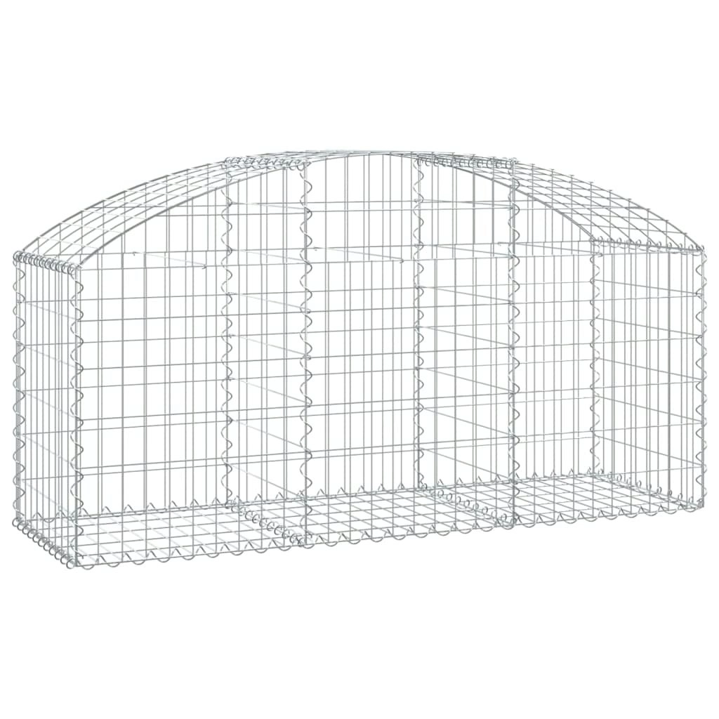 Arched Gabion Basket 150x50x60/80 cm Galvanised Iron 153453