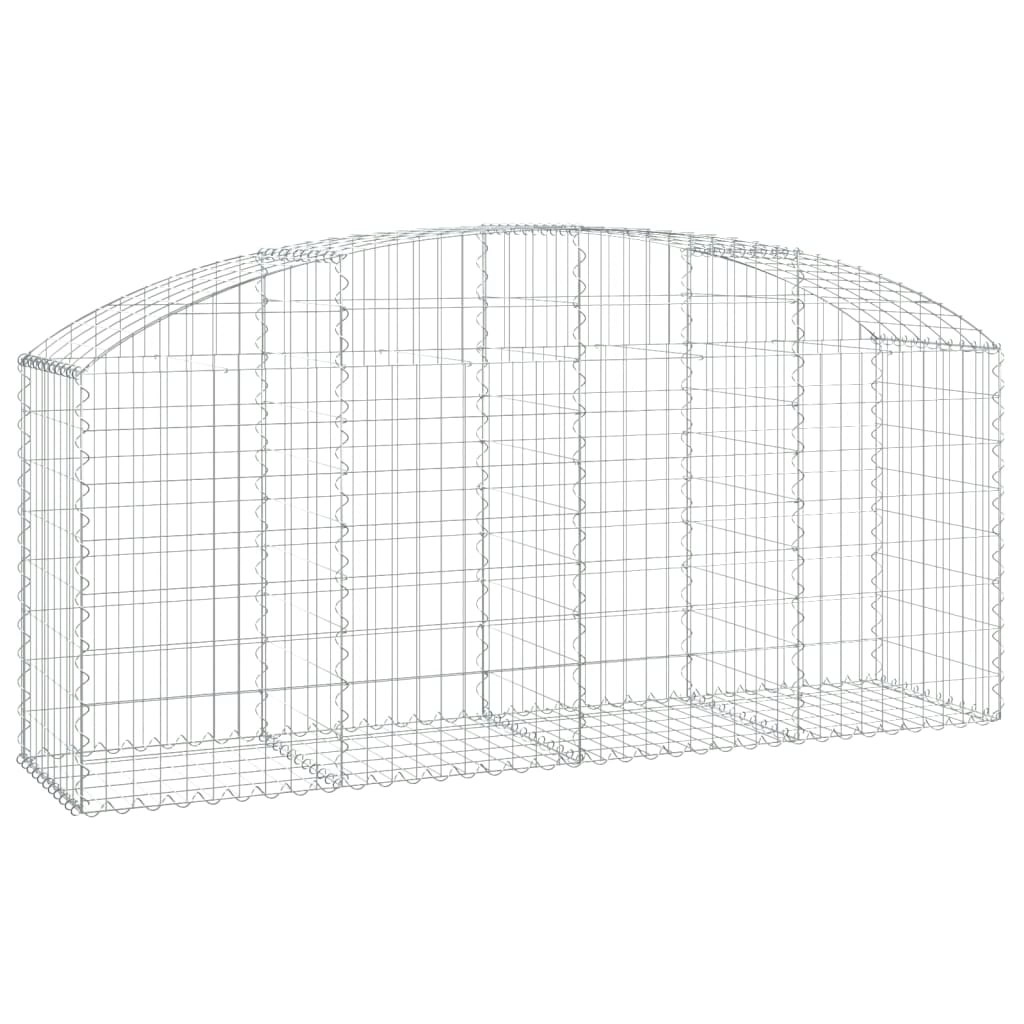 Arched Gabion Basket 200x50x80/100 cm Galvanised Iron 153474