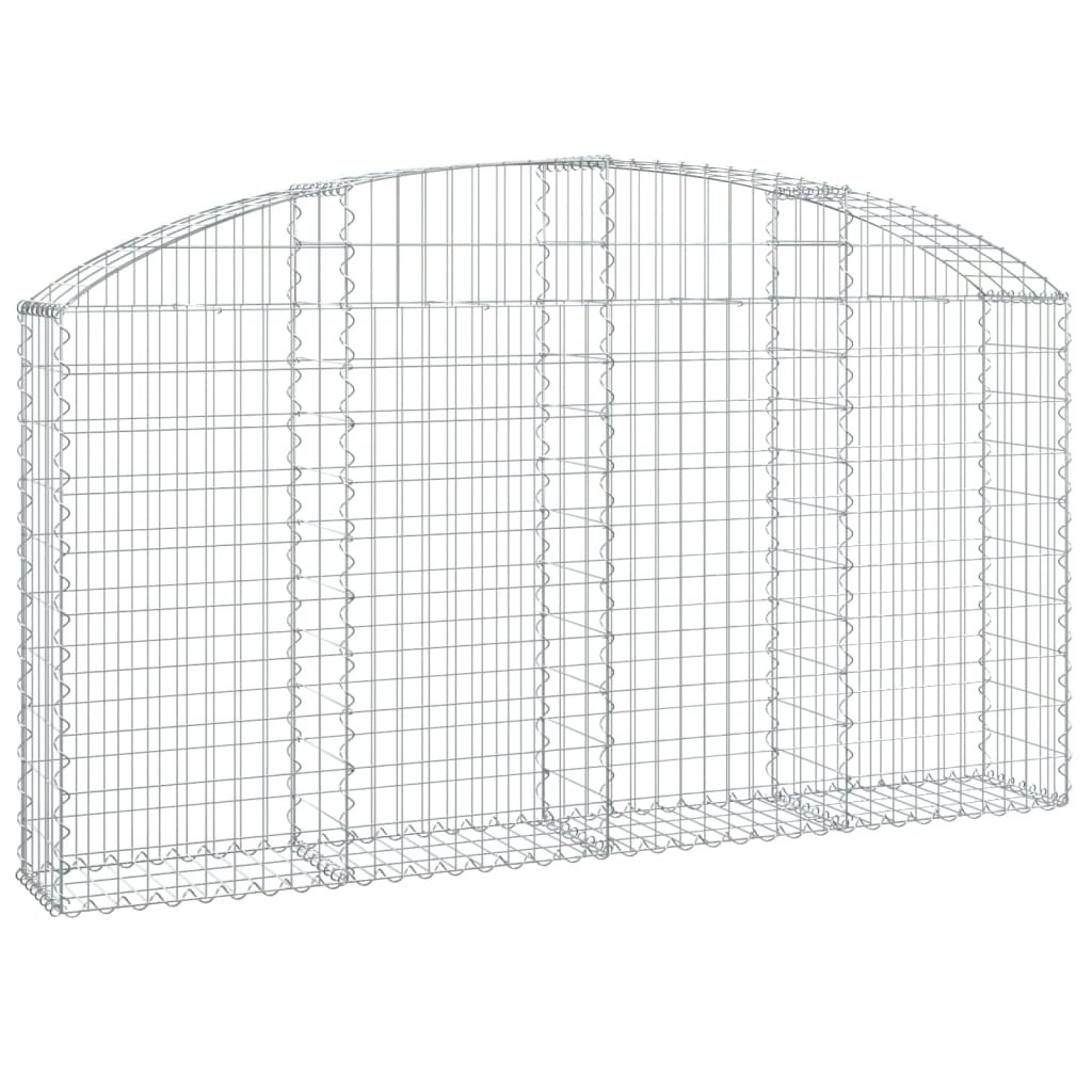 Arched Gabion Basket 200x30x100/120 cm Galvanised Iron 153465