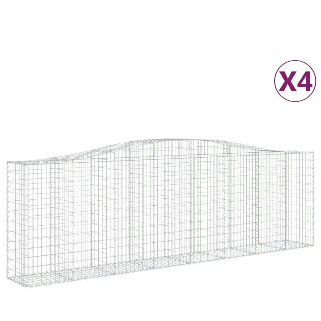 Arched Gabion Baskets 4 pcs 400x50x120/140 cm  Galvanised Iron 3145971