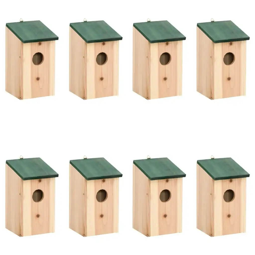 Bird Houses 8 pcs Wood 12x12x22 cm 276006