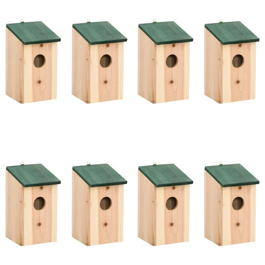 Bird Houses 8 pcs Wood 12x12x22 cm 276006