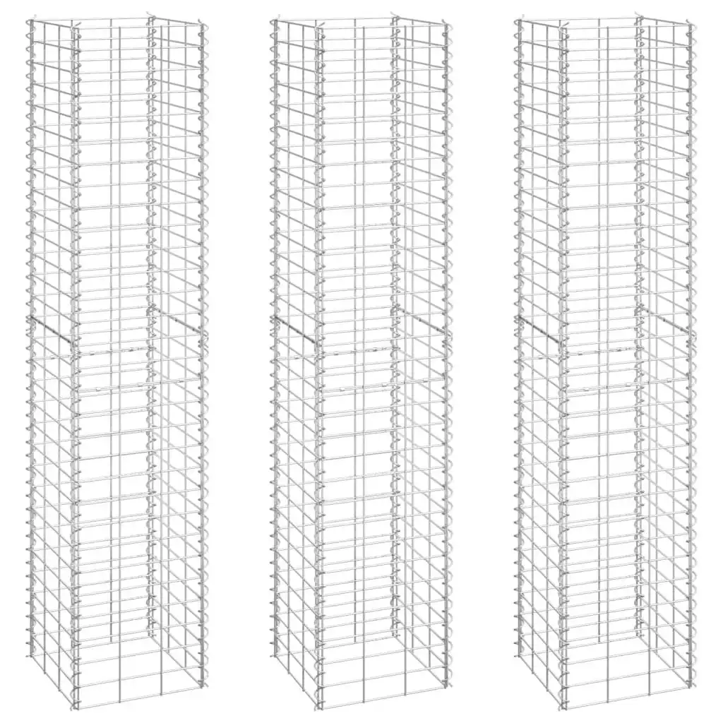 Gabion Raised Beds 3 pcs 30x30x150 cm Iron 151250