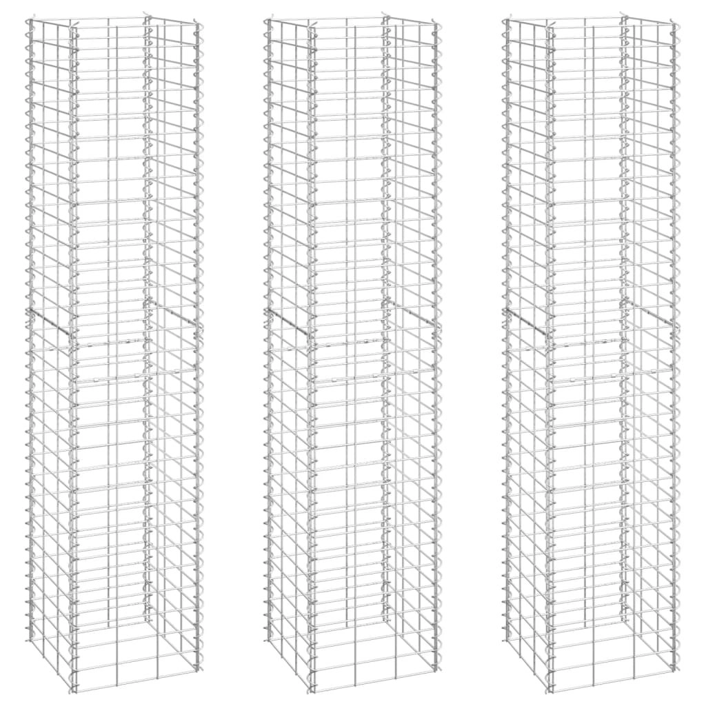 Gabion Raised Beds 3 pcs 30x30x150 cm Iron 151250