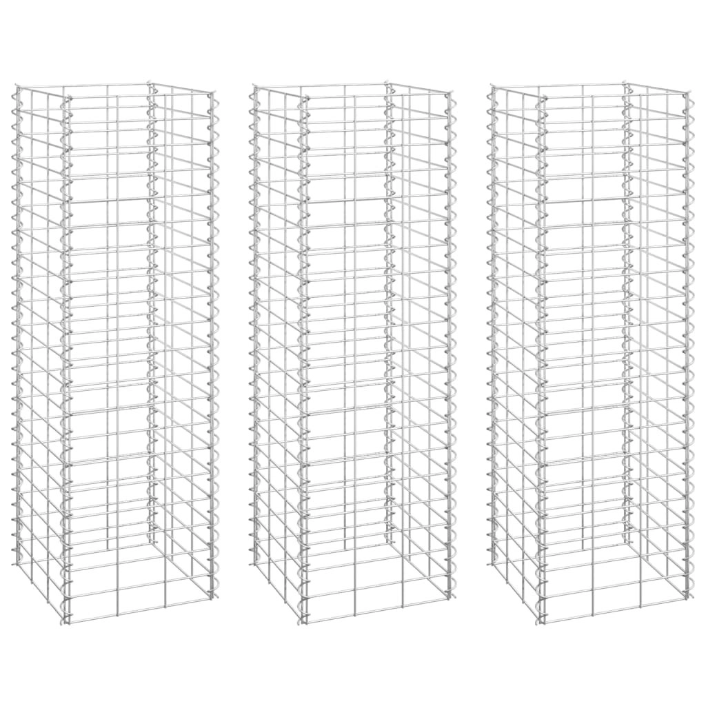 Gabion Raised Beds 3 pcs 30x30x100 cm Iron 151249