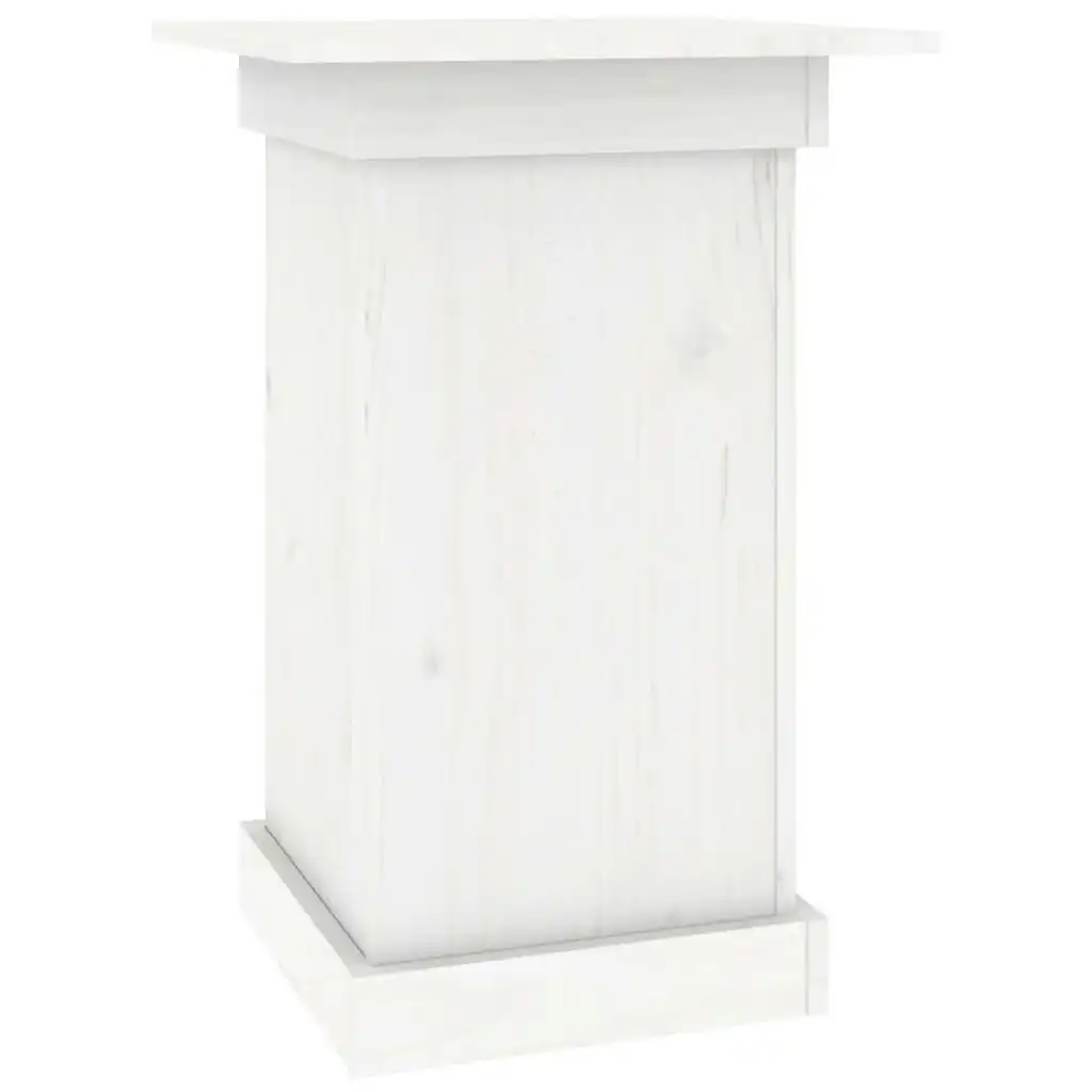 Flower Stand White 40x40x60 cm Solid Wood Pine 823630