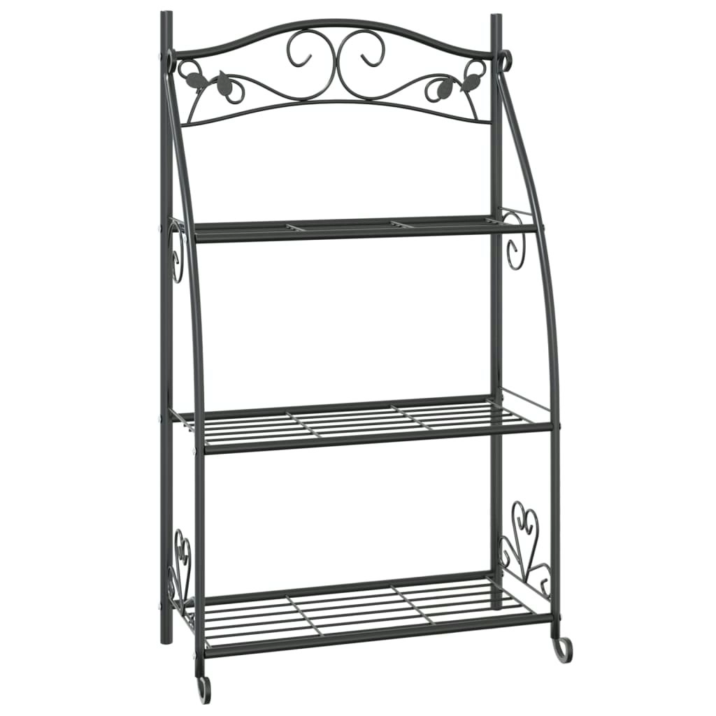 Flower Rack Black 56x30x96 cm Steel 319353