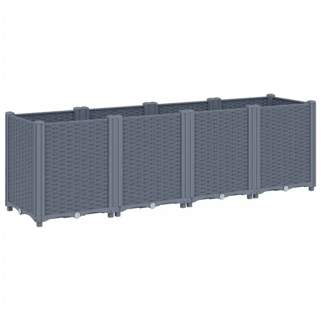 Garden Planter Grey 160x40x53 cm PP 367856