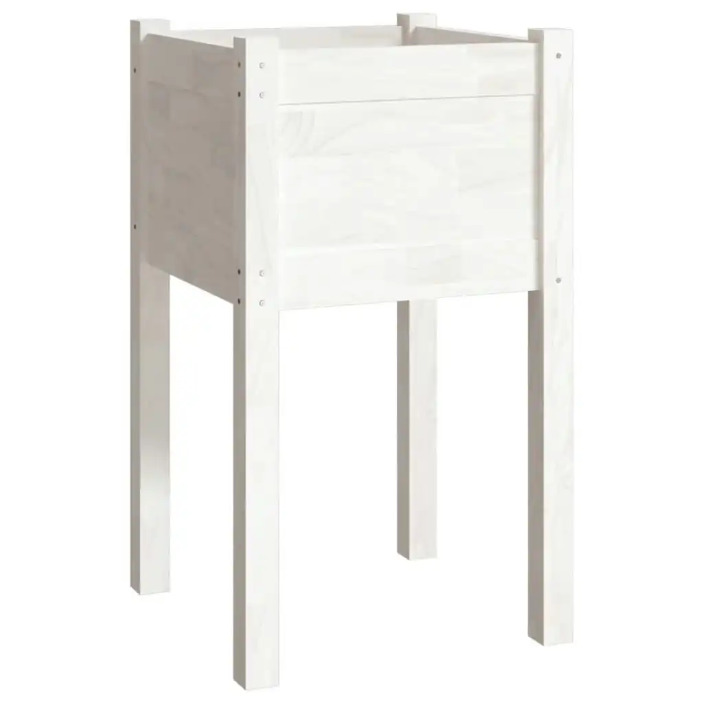 Garden Planter White 40x40x70 cm Solid Pinewood 810791