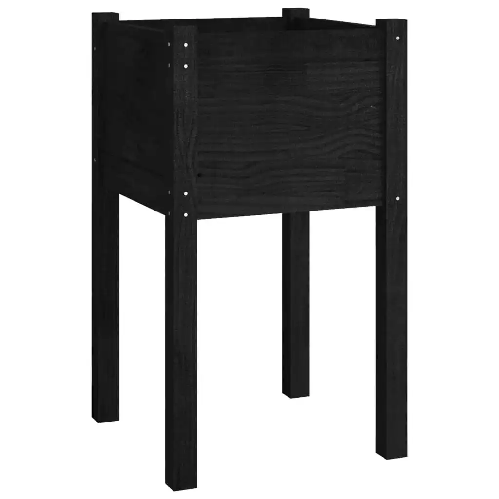 Garden Planter Black 40x40x70 cm Solid Pinewood 810797