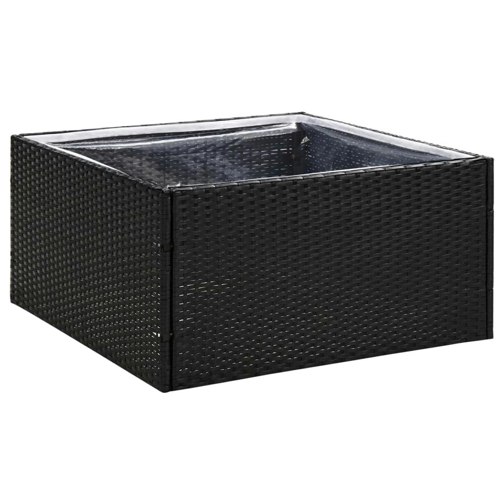 Garden Planter Black 80x80x40 cm Poly Rattan 319171