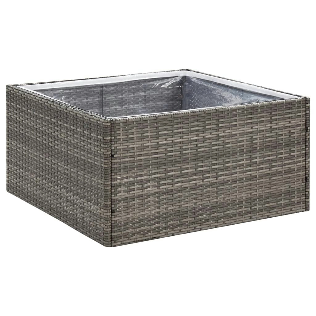 Garden Planter Grey 80x80x40 cm Poly Rattan 319175