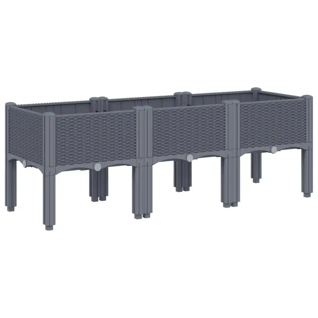 Garden Planter with Legs Grey 120x40x42 cm PP 367896