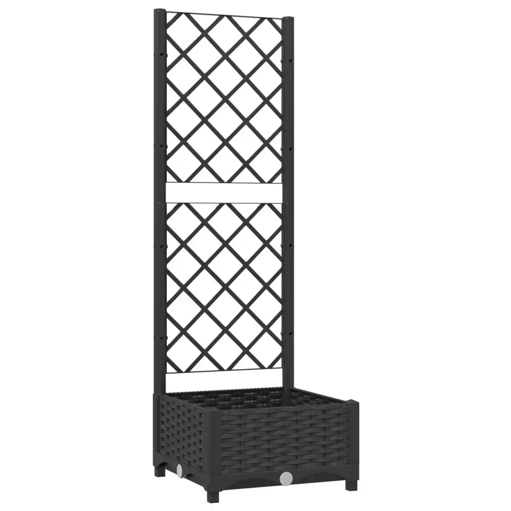 Garden Planter with Trellis Black 40x40x121.5 cm PP 318268