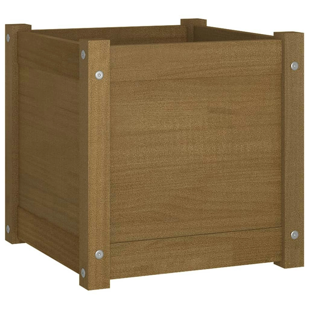 Garden Planter Honey Brown 40x40x40 cm Solid Pinewood 810540