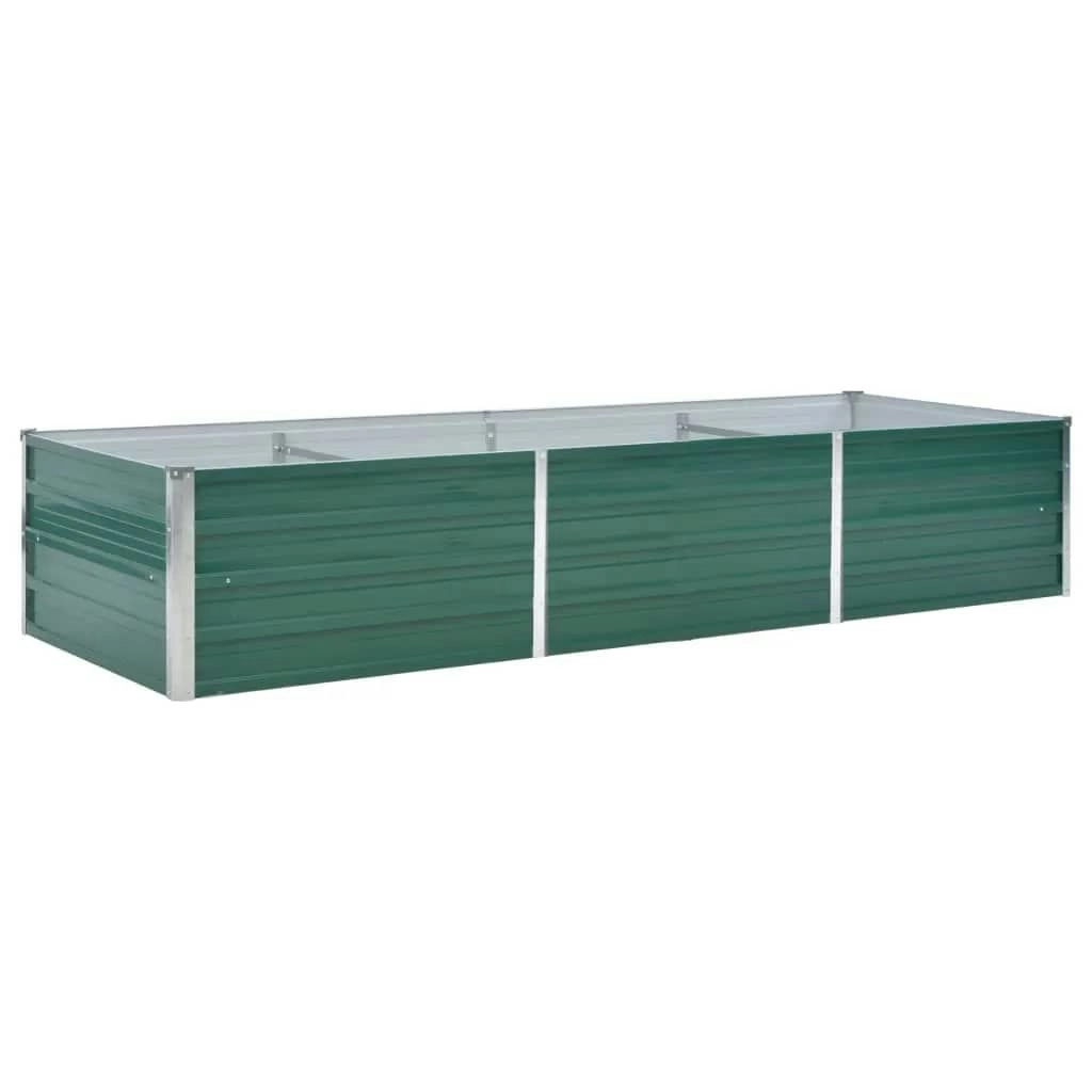 Garden Raised Bed Galvanised Steel 240x80x45 cm Green 44843