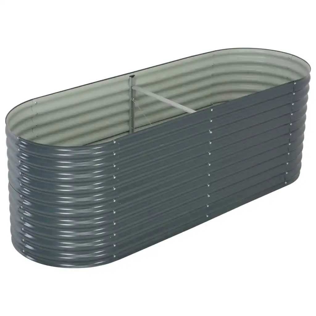 Garden Raised Bed 240x80x81 cm Galvanised Steel Grey 45523