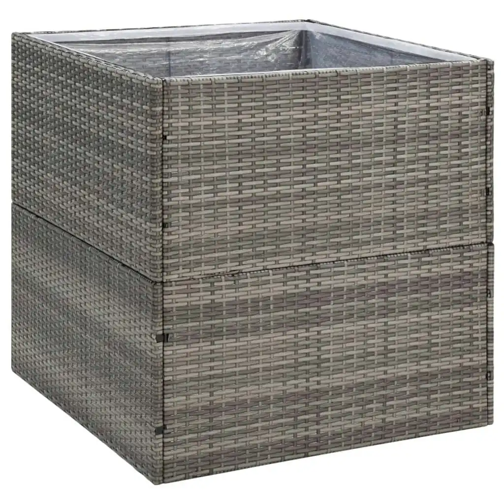 Garden Planter Grey 80x80x80 cm Poly Rattan 319177