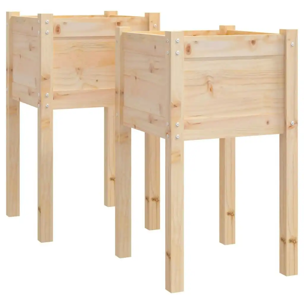 Garden Planters 2 pcs 40x40x70 cm Solid Pinewood 810790