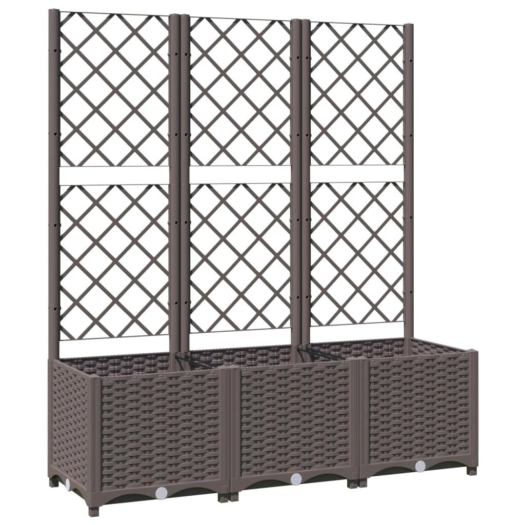 Garden Planter with Trellis Brown 120x40x136 cm PP 318263