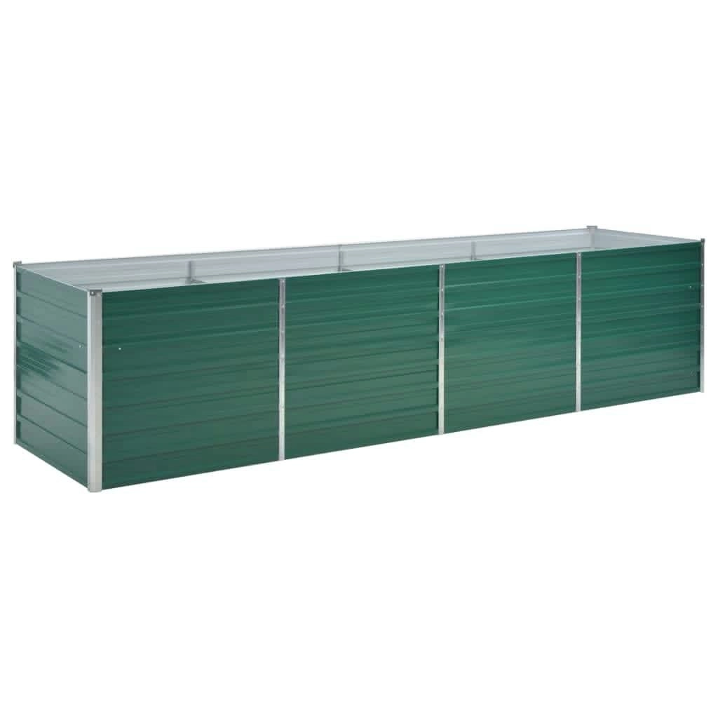 Garden Raised Bed Galvanised Steel 320x80x77 cm Green 44845