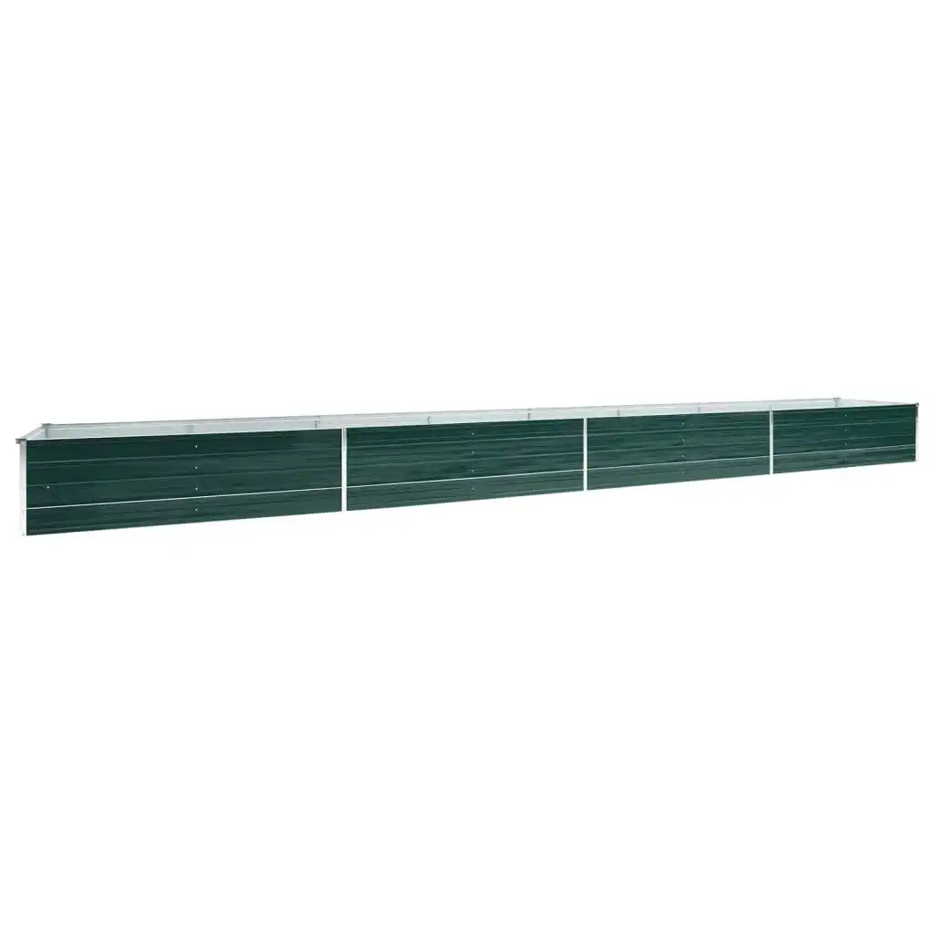 Garden Raised Bed Galvanised Steel 600x80x45 cm Green 47073