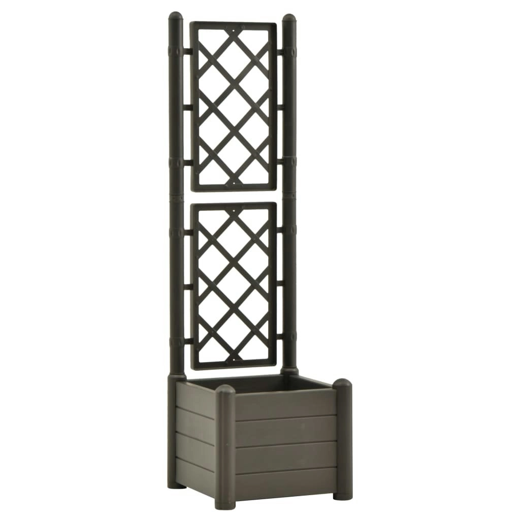 Garden Planter with Trellis 43x43x142 cm PP Anthracite 313981