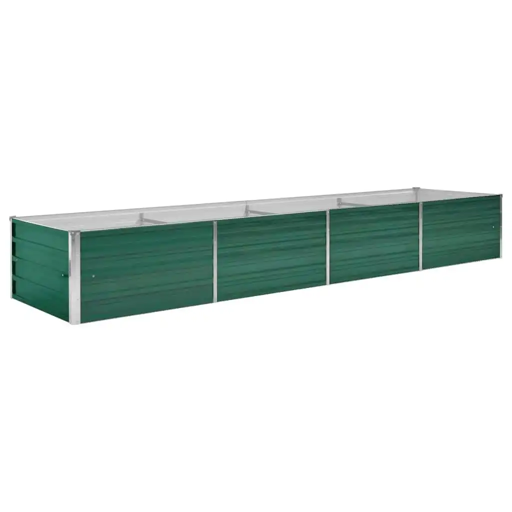 Garden Raised Bed Galvanised Steel 320x80x45 cm Green 44847