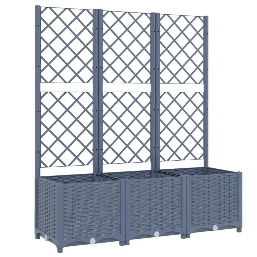 Garden Planter with Trellis Dark Grey 120x40x136 cm PP 318253