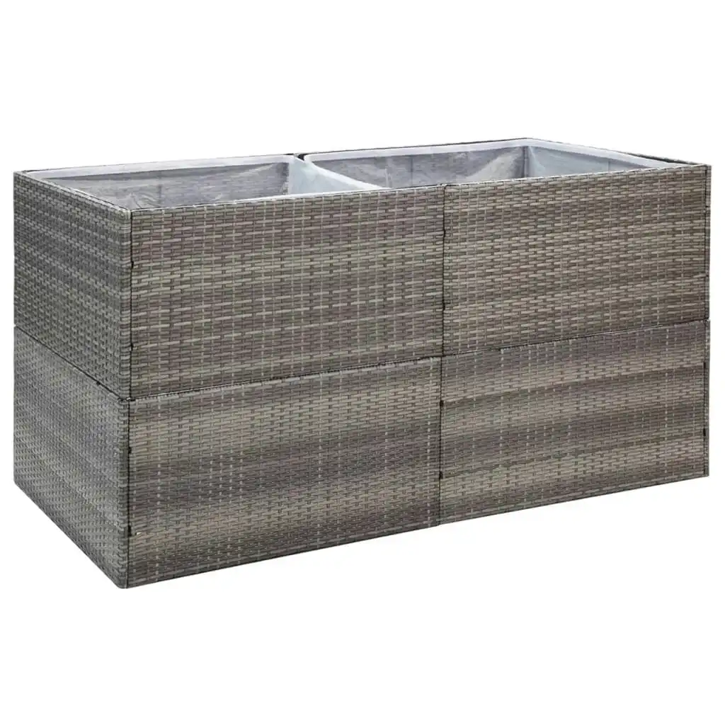 Garden Planter Grey 157x80x80 cm Poly Rattan 319178