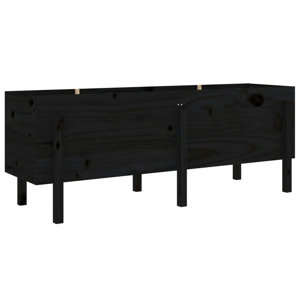 Garden Raised Bed Black 160x50x57 cm Solid Wood Pine 825223