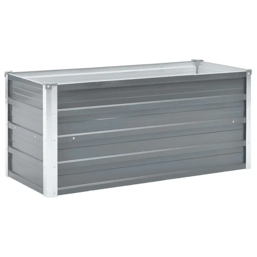 Garden Raised Bed Galvanised Steel 100x40x45 cm Grey 44854