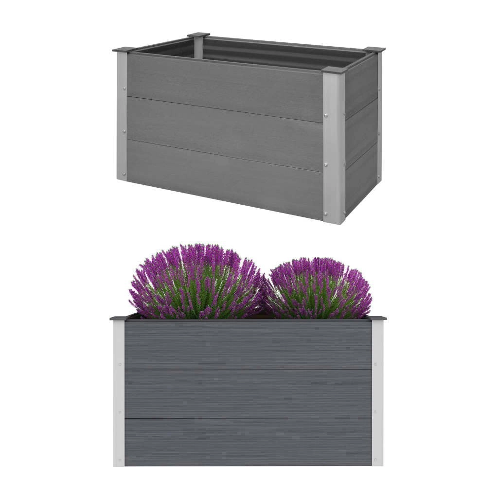 Garden Raised Bed WPC 100x50x54 cm Grey 43603