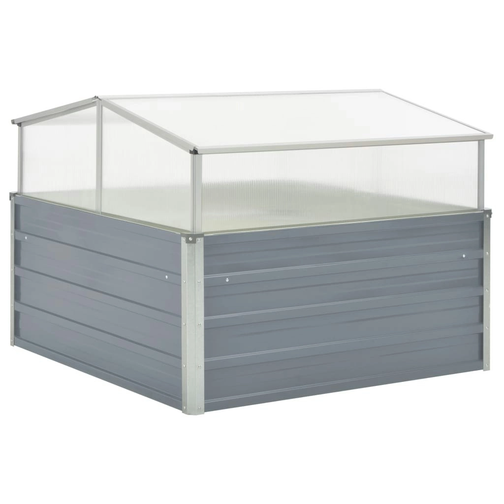 Greenhouse 100x100x85 cm Galvanised Steel Grey 42406