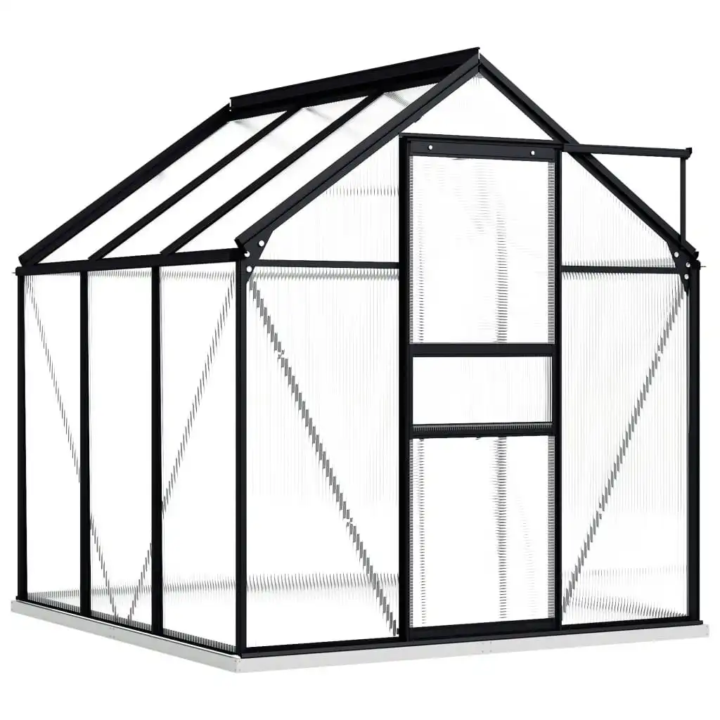 Greenhouse with Base Frame Anthracite Aluminium 3.61 mÂ² 48215