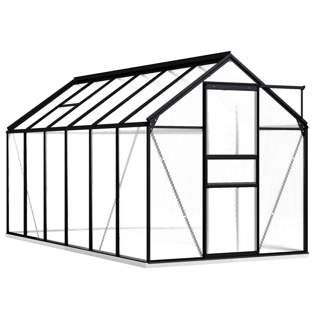 Greenhouse with Base Frame Anthracite Aluminium 7.03 mÂ² 48218