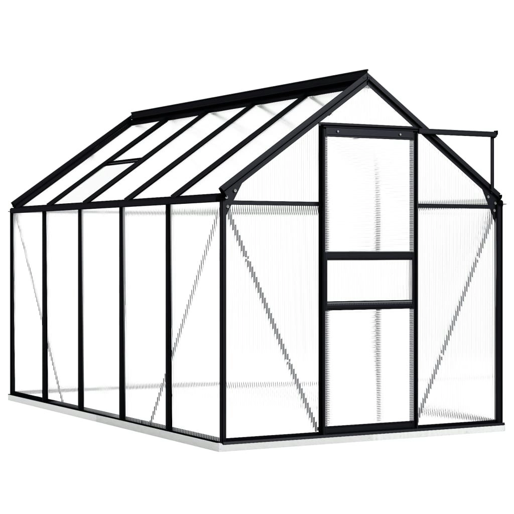 Greenhouse with Base Frame Anthracite Aluminium 5.89 mÂ² 48217